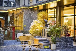 杭州多家小店用造雪機吸引客流