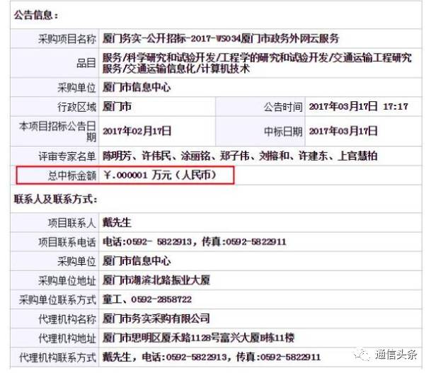 高?；貞?yīng)公司0.01元中標(biāo)采購項目